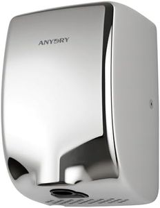 anydry Compact Hand Dryer, High-Speed 1350W Airflow, Polished Stainless Steel Finish, Space-Saving for Commercial & Home Use, Model 2803Y