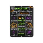 Babies First Milestone Chalkboard Style Metal Sign Reusable Photo Prop for Events and Holidays