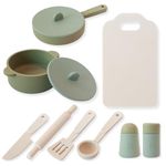 Silicone Play Kitchen Accessories, Kitchen Play Food Set for Kids, Montessori Educational Toys, Play Cooking Set with Pots and Pans, o1brand, dittobaby