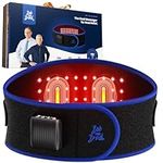 BOB AND BRAD Red LED Therapy Belt, Infrared Therapy & Heat Pad for Back Pain Relief. Cordless Vibration Back Massager for Office, Yoga & Sports Recovery. Gift for Family