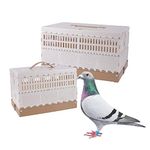 Plastic Folding Pigeon Cage, Portable Pet Bird Travel Cage Carrier Pigeon Cage Pairing Cage Pigeon Nest Box Easy to Clean for Training and Release Competition (M)（Three Doors）