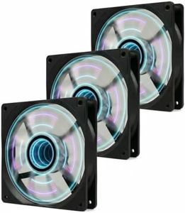 120mm RGB Case PC Fans Cooler Fan 2000 PWM,4-Pin,Low Noise Cooling Fan Blade LED Lighting Glows Dynamic Multi-Graph Cycle 3PCS