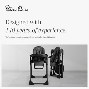 Silver Cross Gourmet Highchair – Black Adjustable Baby Seat