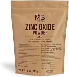 MB Herbals Zinc Oxide Powder 8 oz | Uncoated & Non-Nano | Pharmaceutical Grade | For DIY Sunscreen Lotion & Diaper Rash Cream