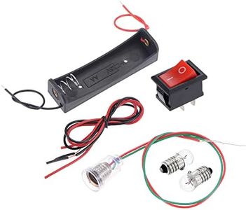 MECCANIXITY Electrical Circuit Experiment Set DIY Materials, 10Pcs 1.5V E10 Bulbs, 1Pcs AA Battery Case, 1Pcs Button Switch, 1Pcs Lamp Holder, 2Pcs Wires