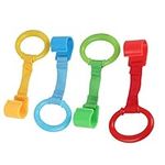 Baby Pull Up Rings, Playpen Pull Up Rings Pull to Stand Toys 4PCS Portable Baby Stand Pulls Ring Balance Training Rings for Cribs and Playpens (Assorted Color)