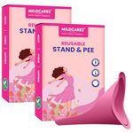 MILDCARE Reusable Female Urination Device for Women (Pack of 2) – Stand & Pee Funnel | Medical-Grade Silicone | Leak-Proof, Hygienic & Eco-Friendly | Portable Female Urinal for Travel, Public Toilets, Camping, Hiking, Pregnancy & Joint Pain