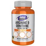 Now Foods L-Arginine & L-Ornithine, 100 Vegan Capsules, Amino Acids, Vegetarian, Gluten Free, Soy Free, GMO Free