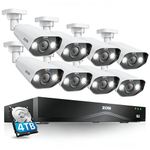 ZOSI 4K PoE CCTV Camera Systems, 16 Port 32CH Expandable 8MP Dual-Disk Backup NVR with 4TB HDD, 8pcs Outdoor PoE IP Security Cameras, Color Night Vision, Face/Person/Vehicle Detection, 2 Way Audio