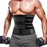 Chumian Men Waist trimmer Sweat Belt Waist Trainer Neoprene Tummy Control Shapewear Slimming Body Shaper Band (M, Black)