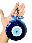 WARMINGO DE Big Size Evil Eye Hanging for Home or Office | Turkish Evil Eye for Home Main Door Entrance | Brings Good Luck & Prosperity | Evil Eye Wall Hanging (3 Eye Large)