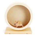 Hamster Running Wheel Small Animal Toy Wooden Mute Cork Mat Hamster Wheel Chinchilla Guinea Pig Hamster Toy,Small,Brown,6.10x3.74x7.01Inch