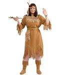 Forum Novelties Women's Native American Indian Maid Plus Size Costume, Brown, Plus