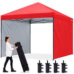 ABCCANOPY 2x2M Pop up Gazebo With Two Sun Walls Fully Waterproof Commercial Instant Shelter,Wheeled Bag,Sandbags x4,Stakesx4(Gray Frame)