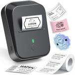 ETIKEZ PM260 Label Maker Machine with Tape, 2 Inch Bluetooth Thermal Label Printer, Inkless Portable Sticker Printer with Multiple Templates for Office, School, Black, 1 Pack