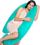 MY ARMOR Full Body G Shape Pregnancy Pillow for Women, Maternity Pillow Gift for Pregnancy Sleeping, 3 Months Warranty, Premium Velvet Cover with Zip, Aqua Green