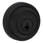 Weiser Elements Matte Black Round Deadbolt Lock, ANSI/BHMA Grade 3 Certified Front Door Lock, Kick Proof, Bump Proof & Anti-theft Exterior Door Lock with Key, Modern Door Locks for Entry Door