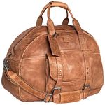 Leather Duffle Bag for Travel - Versatile Gym, Sports Travel Bag for Luggage - Carry on Duffel Travelling Bag - Ideal Gift for Men & Women(Cognac, 20 inches)