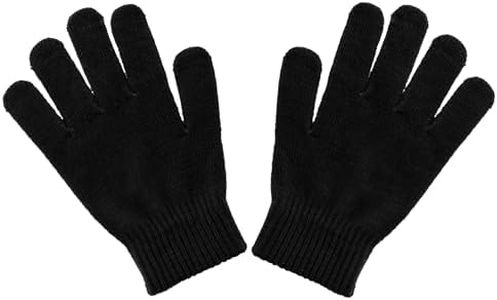 Ladies Gloves Magic Knit Gloves for Women Solid Colors - Black