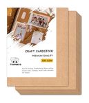 TOWNBUS - 50 Nos of A5 size kraft Cardstock Paper 300gsm for painting, arts and crafts, menu cards and DIY