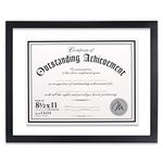 Malden Glass Floater Black Wood Document Frame