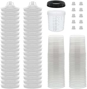 Master Paint System MPS Disposable Paint Spray Gun Cup Liners and Lid System, 40 Pack Standard Size 20 Ounce (600ml) Kit