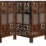 NEOCOLOURS Wooden Partition Divider for Living Room, Partition Wall, Privacy Divider, Freestanding Panels for Makeup Studio/Changing Room/Pooja Room (3 Panel 4 FEET Mix)