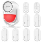 CPVAN Home Alarm System, WiFi PIR Motion Sensor Alarm, Wireless DIY Smart Door/Window Alarm for Home Security with Phone APP Alert 9 Pieces Kit (Indoor PIR Alarm Hub, 6 Door Sensors, 2 Remotes), CP2W.