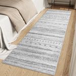 Montvoo Runner Rug 2x8 ft Hallway Runner Modern Boho Carpet Runner Washable Runners Rugs for Hallway Non Slip Bed Beside Bedroom Hallway Rug Black