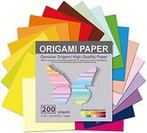 Origami Paper 200 Sheets, 20 Vivid Colors, Double Sided Colors Make Colorful and Easy Origami,6 Inch Square Sheet, for Kids & Adults, Papers, Arts and Crafts Projects (200 Sheets)