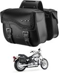 KEMIMOTO Motorcycle Saddlebags,Upgraded Bottom Anti-scalding Motorcycle Luggage Bag 30L Large Capacity PU Leather Side Bags Compatible with Sportster Softail Dyna V-star Shadow