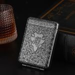 CLA6 Metal Cigarette Case | Smart Internal Divider | Airtight and Moisture-resistant | Pocket size | eBook and Gift Pouch Included | Unisex | (16 Cigarettes, King Size, Peaky Blinders (Black))