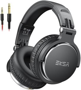 EKSA Wired Over Ear Headphones,Studio Monitor Headphone with Stereo Sound,Hi-Res DJ Stereo Headphones - 1/4 to 3.5mm Audio Jack for AMP Computer Recording Mixing Podcast Guitar Piano PC Gaming