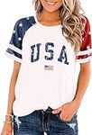 American Flag Shirts for Women 4th 