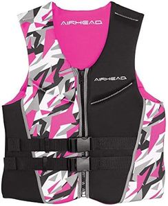 Airhead Women's Camo Cool Neolite Kwik-Dry Life Jacket, Coast Guard Approved, Pink, Large