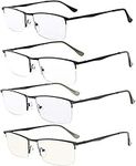 Eyekepper 4-Pack Quality Spring Hinges Half-Rim Reading Glasses Include Computer Readers +2.5