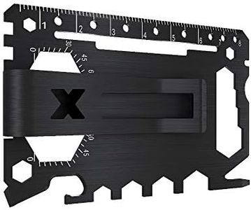 HIKER Stainless Steel Multi-Purpose Credit Card Size Wallet Pocket Knife Tool With 40 In 1 Uses And Money Clip (Black)