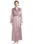 Bella Babe by SK Luxury Long Robe for Women | Premium Satin Robe | Night Robe | Nightdress | Robe Dress | Thick Satin | Long Kimono | Soft Fabric (S, Pink)