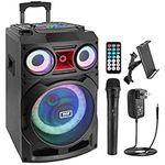 Pyle, Bluetooth Speaker, PA Speaker System, DJ Party Speaker, 800W Rechargeable Portable Speaker, Powered Speaker W/Microphone, Includes Remote Control and Tablet Holder