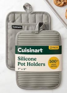 Cuisinart Silicone Pot Holders, Set of 2 7"x9", Heat Resistant 500F