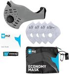 RZ Mask - M1 Neoprene Economy Value Pack - Reusable Dust Mask for Woodworking, Sanding, Construction, Mowing & ATV - XL - Silver