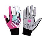 DuShow Cycling Gloves Women Full Finger Pink Touchscreen Bike Gloves Gel Padded Bicycle Long Gloves Mountain Biking Riding Gym Sport Gloves(S,Pink)