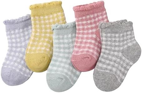 Jspupifip 5 Pairs Baby Girls Socks Toddlers Ruffle Socks Girl's Frilly Dress Socks Baby Cotton Knit Casual Crew Socks