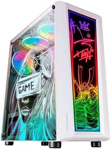 MARS GAMING MC-ART Blanco Caja PC Gaming ATX Doble Cristal Templado Dibujable ARGB 12 Modos Ventilador 12cm RGB Blanco