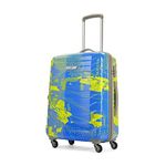 Skybags Trooper Medium Size Abs Hard Luggage (65 Cm)|Printed Luggage Trolley with 4 Spinner Wheels and Resetable Combination Lock|Unisex, Blue and Yellow