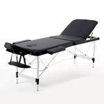 Panana Portable Massage Table Folding Lightweight Beauty Salon Spa Bed Therapy Couch (Black, 60cm Width 3 Section Aluminum)