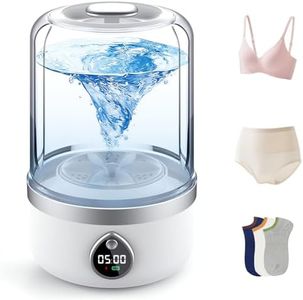 Ghegicu Portable Washing Machine, 1.5L Underwear Washer Rechargeable Cordless Makeup Sponges Cleaner Deep Clean Socks, Underwear, Baby Clothes, Washing Machine for Apartment, Dorm, Camping(White)