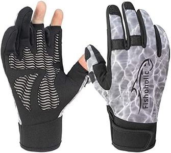 Fishoholic Cold Weather Fishing Gloves w' Super Grip for Men and Women Winter Kayaking Paddling Biking Hiking Rowing or Taking Photos Fishaholic