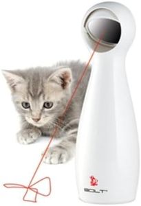 PetSafe Bolt Laser Light Cat Toy – 2 Automatic Play Modes – Random Light Patterns – Safety-Tested Laser White, for All Breed Sizes