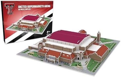 Pro Lion 3D Jigsaw Puzzle of Texas Tech Red Raiders Basketball Stadium - 81 Pieces | 2 Hour Build Time | Home of Texas Tech Basketball Team | NCAA Basketball Gifts for Boys, Men & Kids Aged 8 & Up